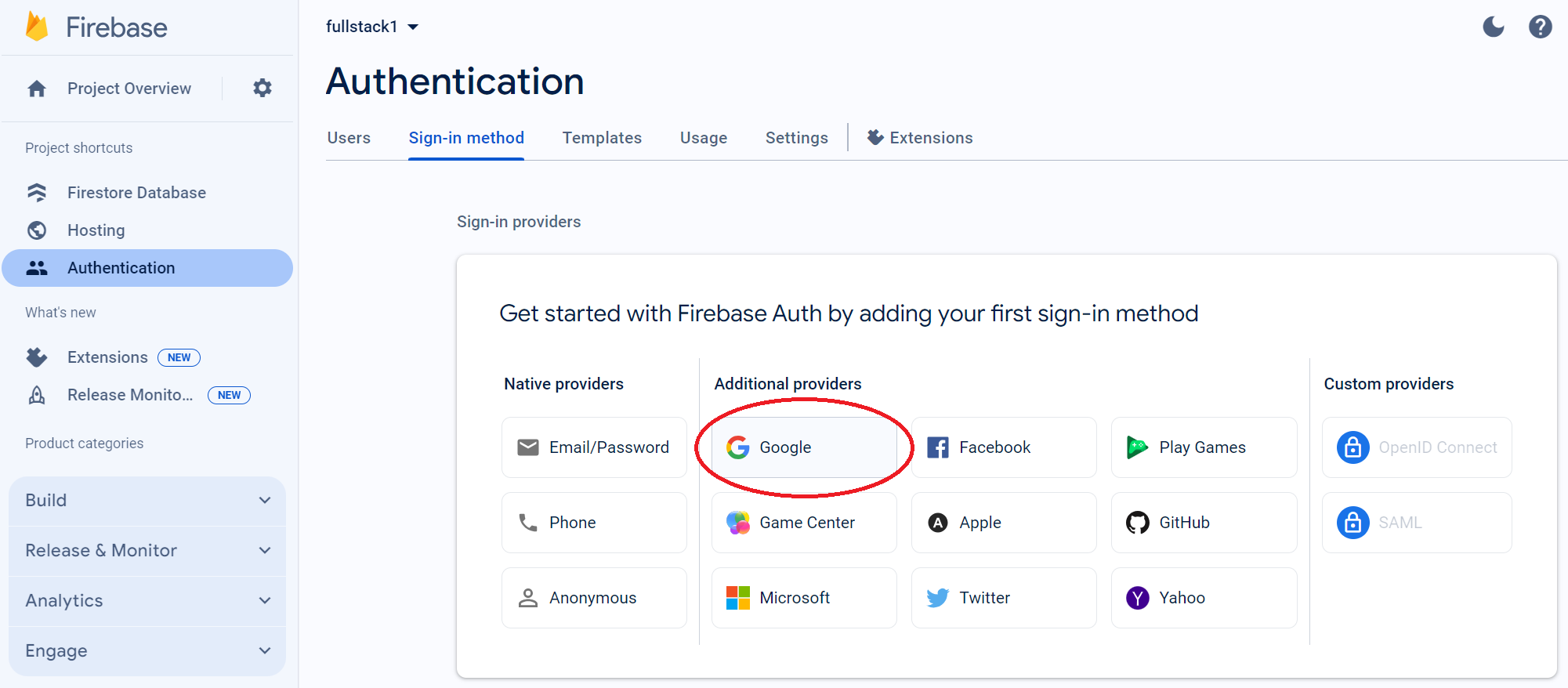 Screenshot select google login