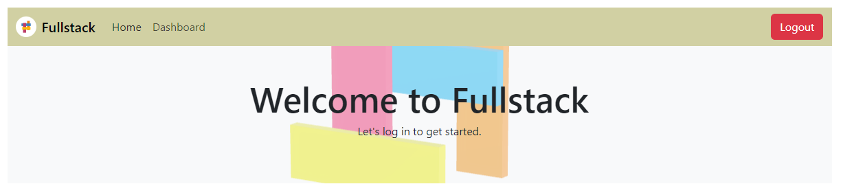 Screenshot of home page accessible after login