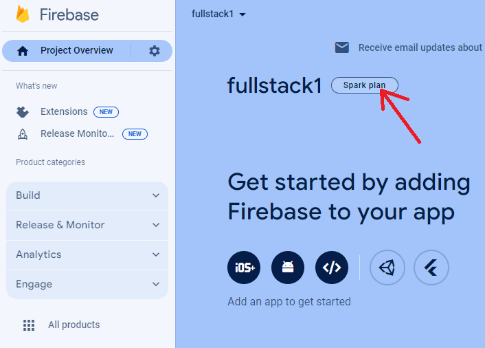 Screenshot of project creation wizard, upgrade plan